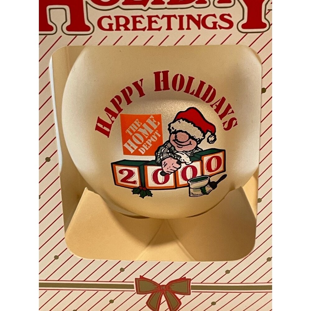 The Home Depot Happy Holidays 2000 Christmas Ornament bulb employee made USA new